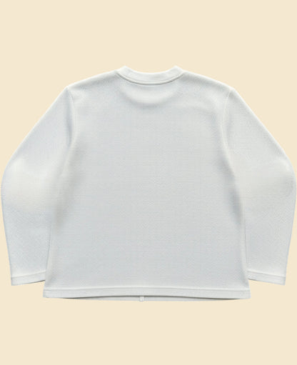 Off-white waffle knit oversized full-sleeve Back Design